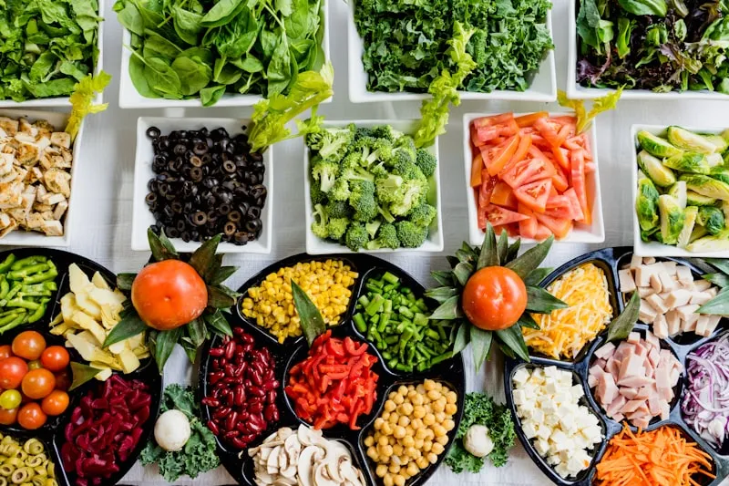 Fresh fruits and vegetables
